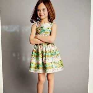 Autograph M&S Louise Wilkinson Cotton Rich Scenery Print Prom Dress 4-5